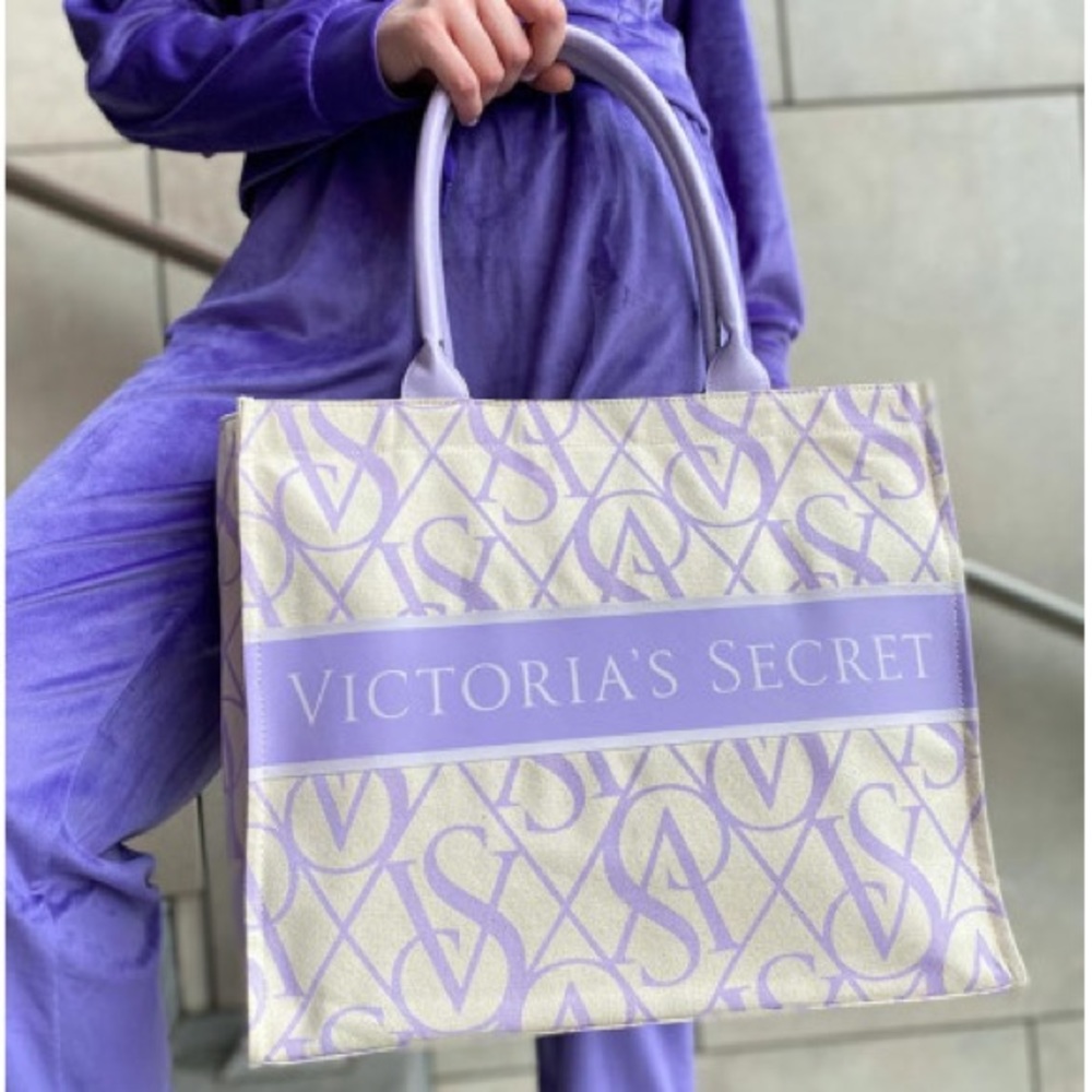 Victoria Secret LAVENDER TOTE Canvas New